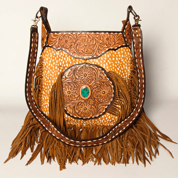 American Darling Cross Body Hand Tooled Hair on-Genuine Leather Western Women Bag Handbag Purse | Crossbody for Cute